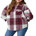 thumbnail image 4 of Family Matching Women Girls Flannel Plaid Jacket Shacket Long Button Down Shirt Coat, 4 of 6