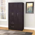 thumbnail image 2 of Better Home Products Symphony Wardrobe Armoire Closet with Two Drawers Tobacco, 2 of 6