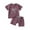 Purple, variant on Bxsruta Baby Girl Outfits, Fashion Girls' Casual Short Sleeve Round Neck Collar Botton Solid Short Pants Sets, Pink 12 Months