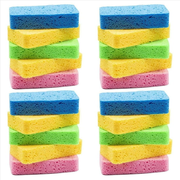 Esponjas Grandes de Celulosa, Esponjas de Cocina para Platos, Esponjas para Fregar, Esponja para Fregar Platos Que No Raya para Utensilios de Cocina 20 Piezas