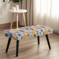 thumbnail image 4 of Chririnla Tropical Pineapple & Floral Print Anti Dust Bench Slipcover, High Stretch Polyester Spandex Dining Bench Covers for Bedroom Hotel, 4 of 9