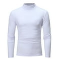 thumbnail image 2 of DODADAWANJ Mock Neck Shirt Men Long Sleeve Slim Fit Tight Thermal T Shirts Solid Color Basics Tops for Men White XL, 2 of 7