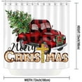 thumbnail image 2 of 4PCS Merry Christmas Shower Curtain Set, Santa Claus Xmas Balls Black White Buffalo Plaid Snowflake Holiday Country Rustic Farmhouse Bathroom Decor, Fabric Shower Curtain, Non-slip Bath Mat, 2 of 7