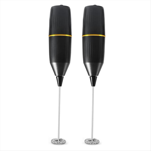 Milk Frother Handheld Mini Drink Mixer and Coffee Blender Frother for Coffee Bar Accessories LatteCappuccino A,2 * Electric Milk Frother,Black