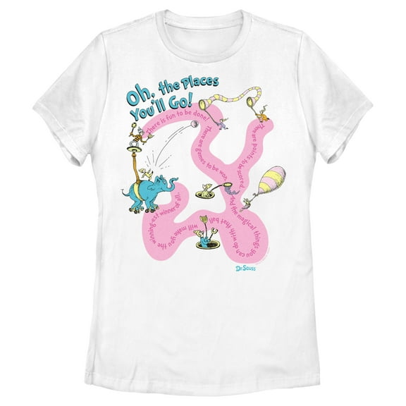 Women's Dr. Seuss Oh the Places You'll Go Quotes  Graphic T-Shirt
