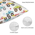 thumbnail image 3 of Fuzoiu Cartoon Monster Trucks Print Square Pillow Cover,Hidden Zipper Design,Luxury Square Pillow Case, Throw Pillow,Couch Cushion-26"x26", 3 of 7
