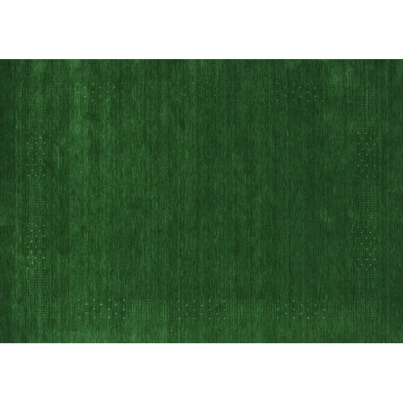 Ahgly Company Indoor Rectangle Abstract Emerald Green Contemporary Area Rugs, 5' x 8'