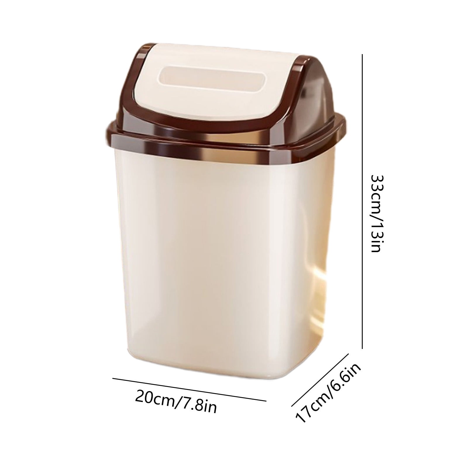 Staron under $5 Small Bathroom Trash Can with Press Lid, Plastic Wastebasket Garbage Bin for Bedroom Living Room