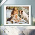 thumbnail image 4 of DIY Kit de bordado completo de punto de cruz impreso perro niña hogar arte regalo manualidades Tmvgtek decoración de arte en el hogar, 4 of 9