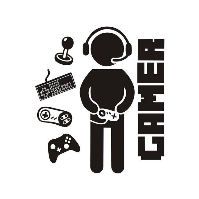 Gamer Con Controlador Calcomanía De Pared Gamer Pegatina Extraíble Game Boy Calcomanía Para Tienda De Casa Noticed HA020823-00