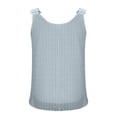 thumbnail image 6 of Women's Sleeveless Chiffon Tank Top Tops Blouses Camisoles Round Neck Lace Up Ruffle Hem Loose Fit Solid Color Casual Daily Wear Vacation Beach Party Fashion Essential Gift for Women, 6 of 9
