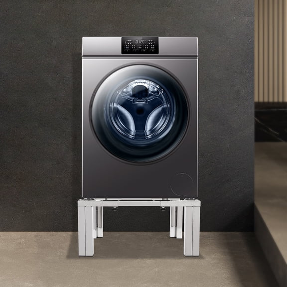 Heavy Duty Appliance Stand, 12 Inch Washing Machine & Refrigerator Riser with Adjustable Width, 1100 lbs Capacity, Stainless Steel Utility Base to Prevent Rust & Ease Cleaning