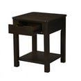 thumbnail image 3 of Nmkwnr Wood End Table with Drawer and Bottom Shelf, Side Table for Living Room, Office, Dark Brown, 3 of 6