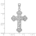 thumbnail image 2 of FJC Finejewelers 10k White Gold Tri-tipped Cross with Scroll Pattern Charm, 2 of 5