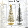 thumbnail image 5 of HIGHBIX Metal Wire Christmas Tree Set of 2 – 12 Inch Decorative Spiral Trees with Star Topper – Rustic Gold & Silver Holiday Tabletop Décor – Handmade Christmas Accent Ornaments, 5 of 5