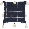 thumbnail image 1 of HomeRoots 386332 Boho Handcrafted Navy Accent Throw Pillow, 1 of 1