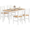 thumbnail image 4 of Soges 4-Person Dining Table Set 5 Pieces, Wood Kitchen Table Set with 4 Chairs for Kitchen Dining Room Restaurant, White&Oak, 4 of 8