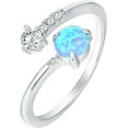 thumbnail image 1 of Plated Adjustable Created Opal Rings | Stacking Rings | Gold Rings for Women, 1 of 5