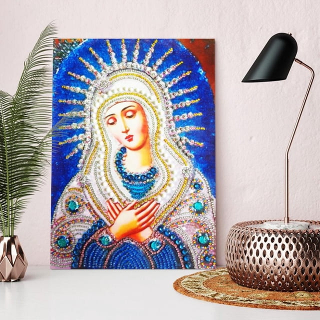 DIY 5D Religión Kit de Pintura de Diamante en Forma Especial Bordado de de Imitación Punto de Cruz Artesanía para Decoración de Pared Macarena DIY 5D Pintura de diamante
