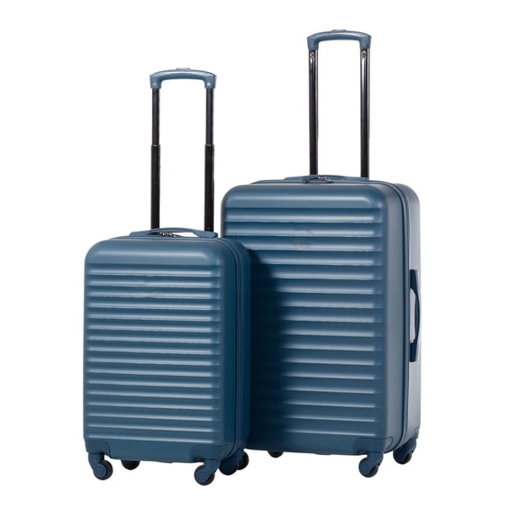 Protege 2-Piece Hardside Spinner Luggage Set, 20 in Carry-On and 25 in Checked Suitcase, Blue