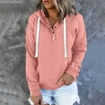 thumbnail image 3 of Frostluinai Women's Button Up Hoodies Drawstring Long Sleeve Casual Pullover Basic Solid Color Sweatshirts Oversized Hoodies with Pocket, 3 of 7