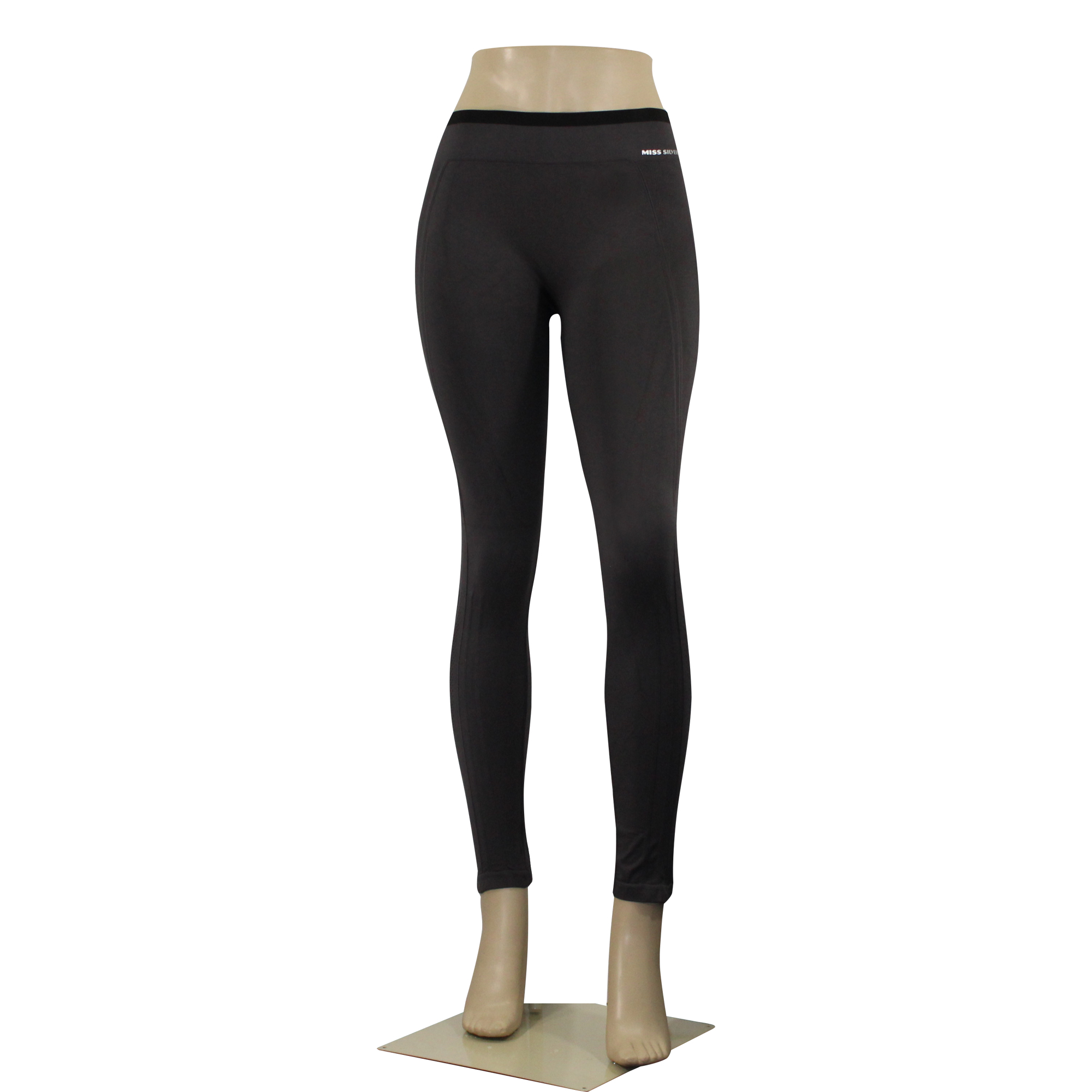 Women's High Waist Active Leggings Slimming Seamless Compression Fit Pants Workout Tights Grey