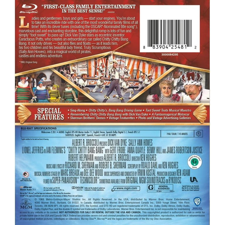 Chitty Chitty Bang Bang (Blu-ray), Family, MGM, Starring Dick Van