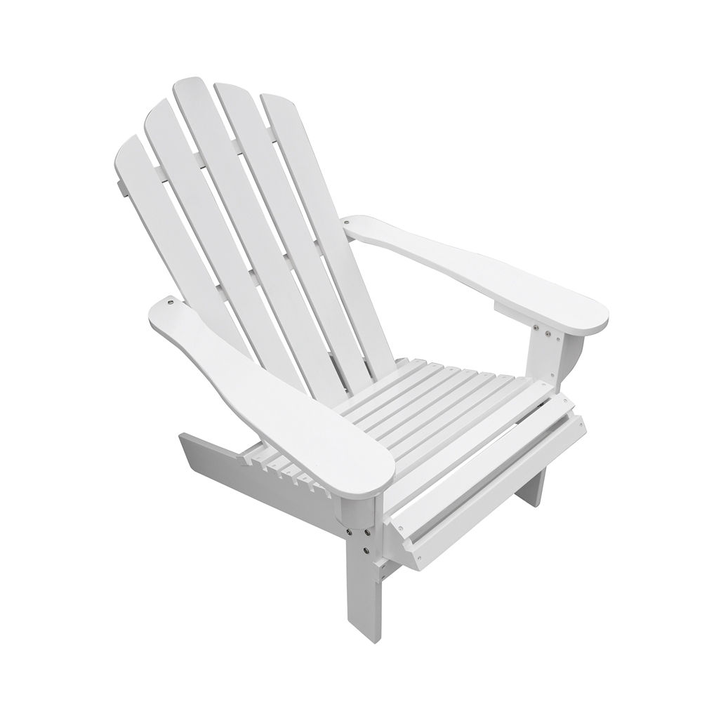 Wood Adirondack Chair Solid Wood Garden Patio Recliner Sling Chair Accent Chaise Lounge Chair Seat for Indoor Outdoor White - image 2 of 7