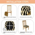 thumbnail image 4 of Zebra Pattern Seat Covers for Dining Room Chairs Set Of 4,Stretch Printed Washable Chair Seat Cover with Elastic Ties and Button,Removable Waterproof Couch Cushion Covers, 4 of 6
