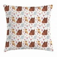 thumbnail image 1 of Animal Throw Pillow Cushion Cover, Mothers Day with Baby and Mom Maternal Children Fox Rabbit Flowers Family Concept, Decorative Square Accent Pillow Case, 24 X 24 Inches, Multicolor, by Ambesonne, 1 of 2