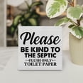 thumbnail image 4 of Zomyto 7"x7" Country Only Flush Toilet Paper Wood Box Sign Decor Desk Sign Be Kind to the Septic Wooden Box Block Sign, 4 of 5