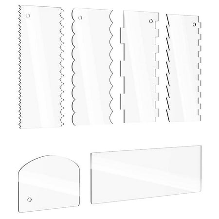 

Acrylic Cake Scraper Set Transparent Cake Edge Smoothers Lightweight Ergonomic Cake Comb Scraper for Home Baking Bakery Cake Shop