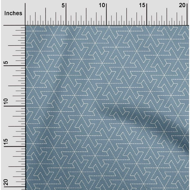 oneOone Silk Tabby Fabric Artistic Floral Sashiko Printed Craft Fabric BTY 42 Inch Wide