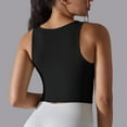 thumbnail image 4 of REORIAFEE Yoga Tank Tops for Women Sleeveless Tops V Neck Tanks Quick Dry Crop Shirts Solid Color Pullover Shapewear Wide Strap Vest Summer Going Out Fashion Clothing Black, 4 of 7