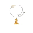 thumbnail image 1 of Delight Jewelry Resin Sitting Puppy - Goldtone Leaf Delicate Bracelet, 6.25+1.75", 1 of 4
