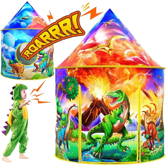 PigPigPen Dinosaur Kids Play Tent for Boys Ages 3-8, Indoor Playhouse Toy