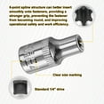 thumbnail image 4 of Uxcell 6pcs E-Torx Socket 1/4" Drive E4-E10 Enchufe Torx Externo Profundo Socket CR-V Estrella 1" Longitud, 4 of 7