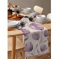 thumbnail image 2 of Table Runner Purple Flower Table Decoration for Kitchen Dinning Purple Theme Table Decoration for Indoor Outdoor Party Wedding Decor 13x72 Inch, 2 of 7