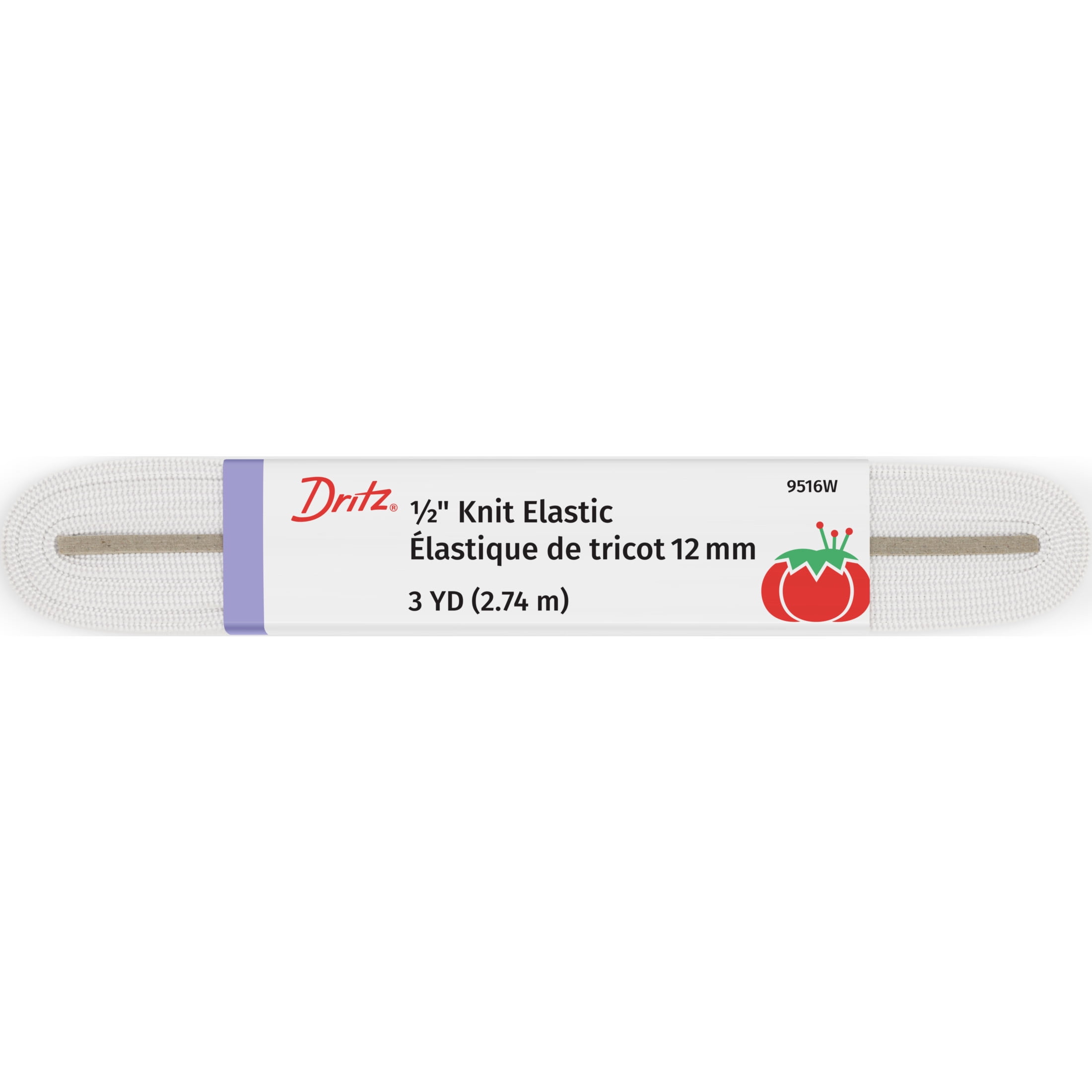 (3 pack) Dritz 1/2" Sewing & Crafting Knit Elastic White 3 Yards