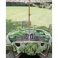 thumbnail image 3 of Outdoor Tablecloth with Umbrella Hole Zipper St. Patrick's Day Round Tablecloth 54" Waterproof Outside Table Cloth Green Truck Leaf Flowers Butterfly Plaid Patio Table Cover Tablecloths for Picnic, 3 of 8