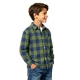 thumbnail image 3 of Xcmzpl Boys Plaid Button Down Shirt Long Sleeve Lightweight Flannel Checkered Dress Shirts with Chest Pocket 2-15 Years, 3 of 8