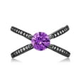 thumbnail image 2 of Gem Stone King 2.08 Ct Round Purple Zirconia 925 Sterling Silver Ring (Size 6), 2 of 4
