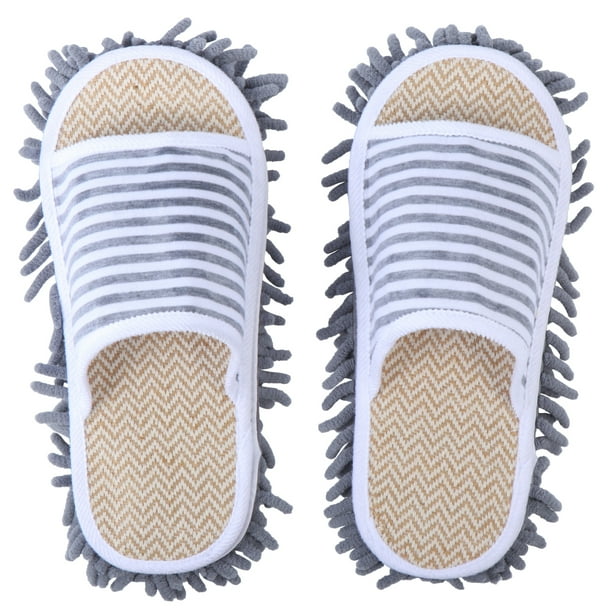 1 par de pantuflas de microfibra para limpieza de pisos, pantuflas para el hogar