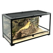 REPTI ZOO Full Tempered Glass Reptile Terrarium, Amphibian, Arachnid Habitat, 36"x16"x18"