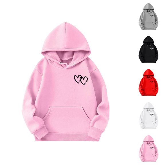 Girls Soft Graphic Hoodie Sweatshirt Long Sleeve Pullover Crewneck Cute Top for Kids Everyday Fashion