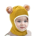 thumbnail image 3 of BadPiggies Kids Winter Hat Scarf Set Baby Boys Girls Toddler Beanie Cap Fleece Lining Pom Hat Neck Warmer (Yellow), 3 of 8