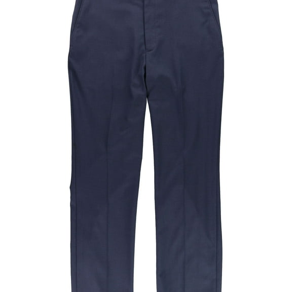 Kenneth Cole Mens Grid Dress Pants Slacks, Blue, 37W x 32L