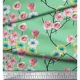 thumbnail image 3 of Soimoi Green Cotton Duck Fabric Peony Floral Decor Fabric Printed Yard 42 Inch Wide, 3 of 3