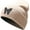 Beige, variant on Joylife Butterfly Embroidered Cuffed Beanie Hat Graphic Knitted Skull Cap Double Layer Winter Watch Hats for Women, Men