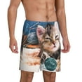thumbnail image 2 of Goofa Playful Cat Pattern Men's Pajama Short Sleep Shorts Soft Comfortable Breathable Pajamas Shorts with Pockets-XX-Large, 2 of 6